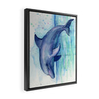 Dolphin Watercolor Sea Creature Animal Framed Canvas Print Gallery Image 2