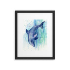 Dolphin Watercolor Sea Creature Animal Framed Art Print Gallery Image 5