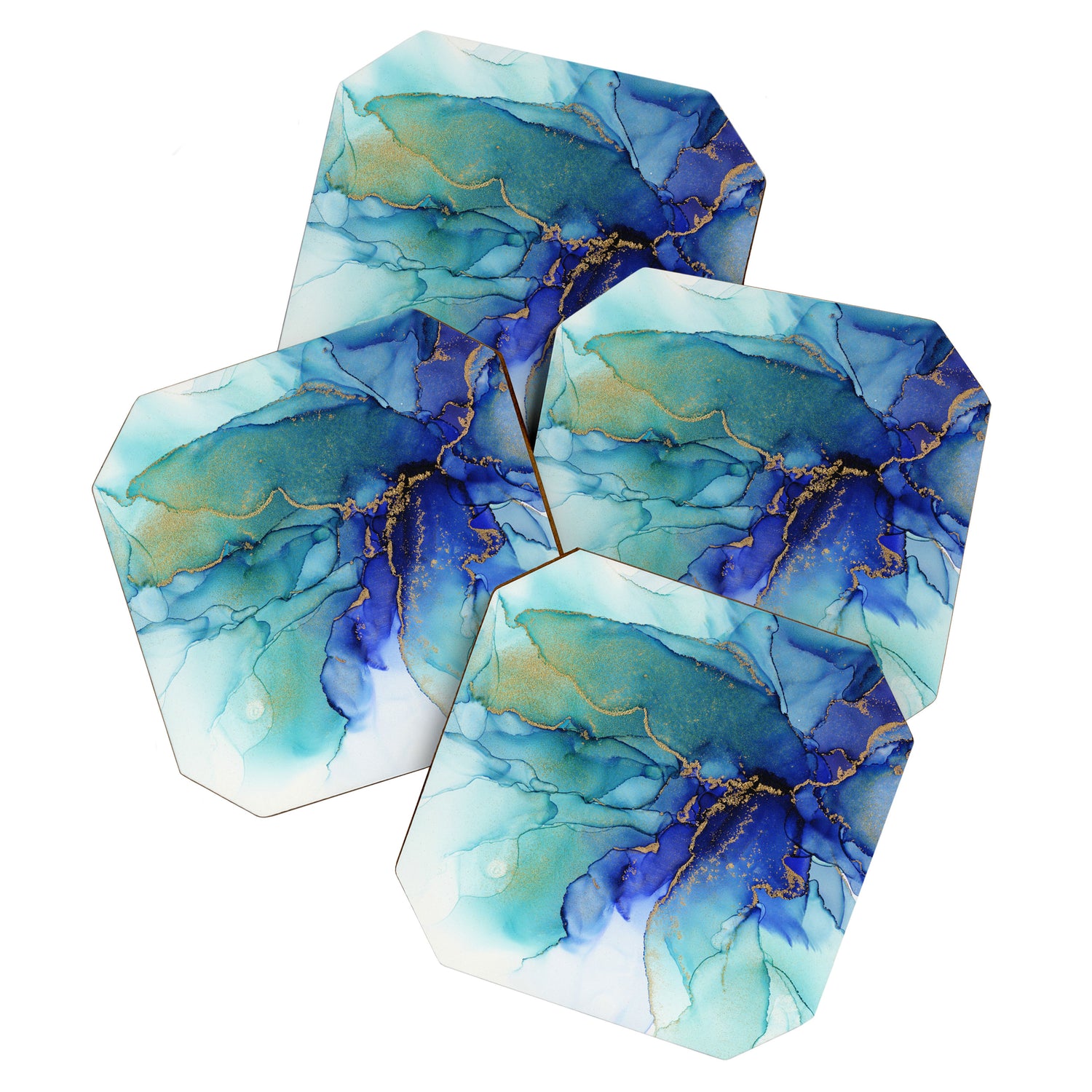 Electric Waves Violet Turquoise - Part 2 Coaster Gallery Image 1