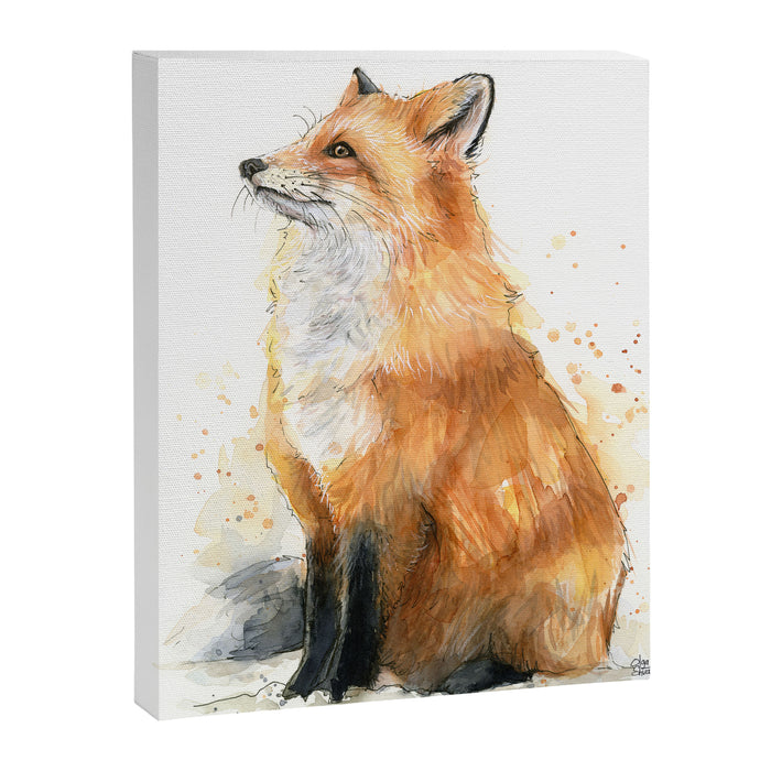 Fox Watercolor Red Fox Painting Canvas Print Gallery Image 1