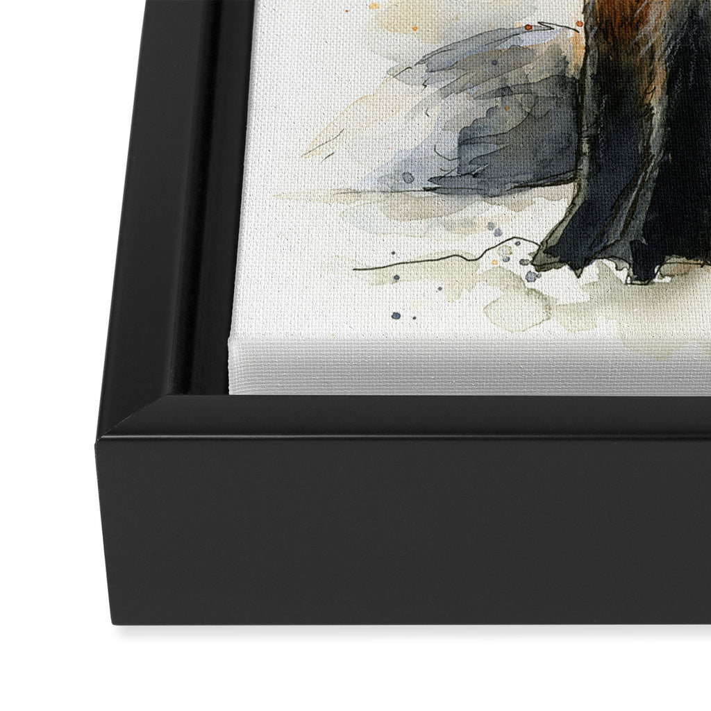 Fox Watercolor Red Fox Painting Framed Canvas Print Gallery Image 3