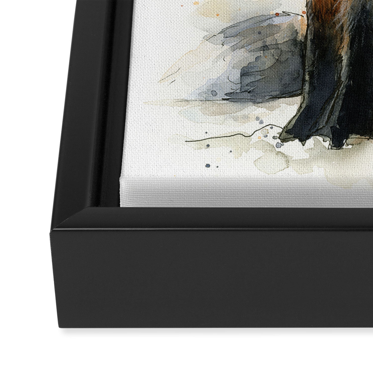 Fox Watercolor Red Fox Painting Framed Canvas Print Gallery Image 3