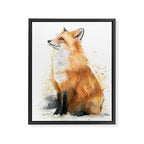 Fox Watercolor Red Fox Painting Framed Canvas Print Gallery Image 6