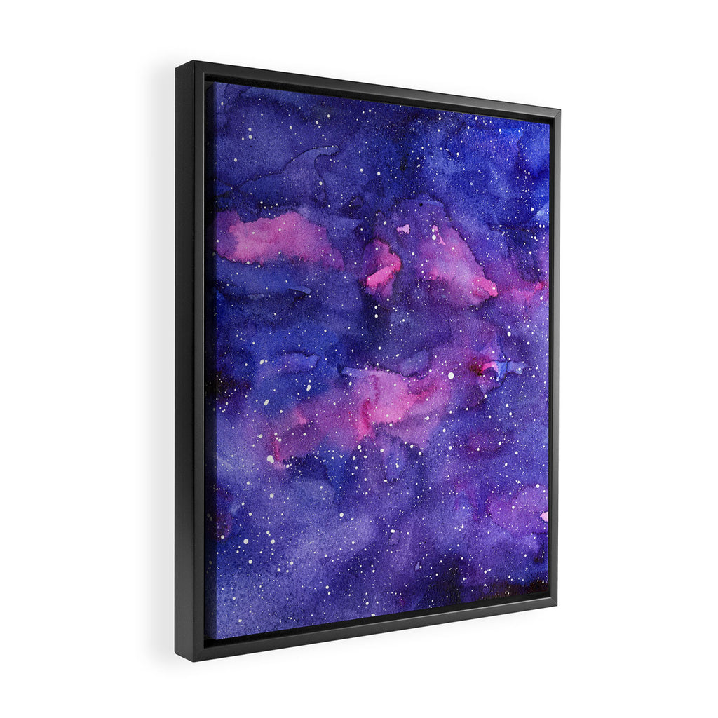 Galaxy Pattern Watercolor Framed Canvas Print Gallery Image 2