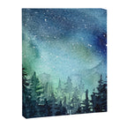 Galaxy Watercolor Aurora Borealis Painting Canvas Print Gallery Image 6