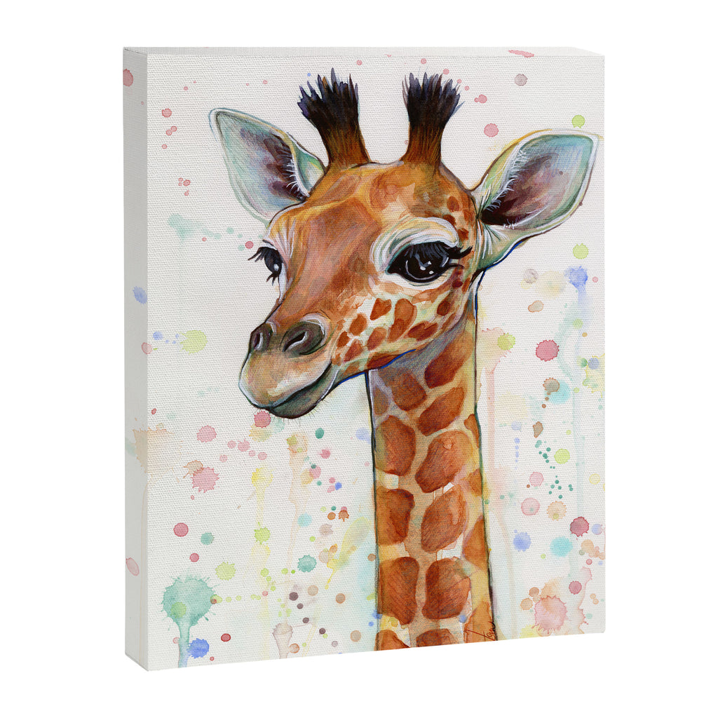 Giraffe Baby Watercolor Canvas Print Gallery Image 6