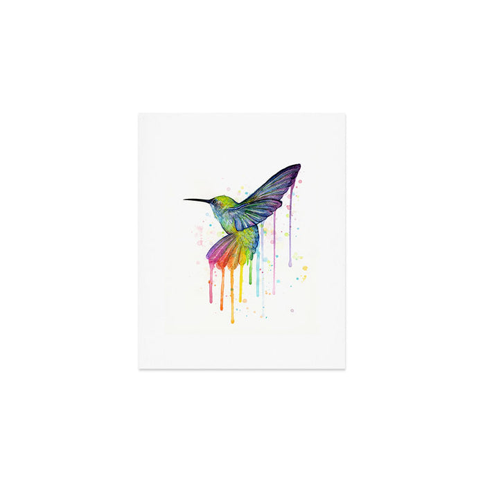 Hummingbird Rainbow Watercolor Art Print Gallery Image 1
