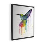 Hummingbird Rainbow Watercolor Framed Canvas Print Gallery Image 2
