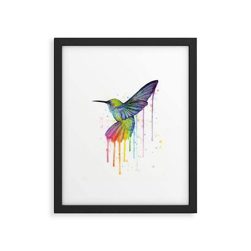 Hummingbird Rainbow Watercolor Framed Art Print Gallery Image 5
