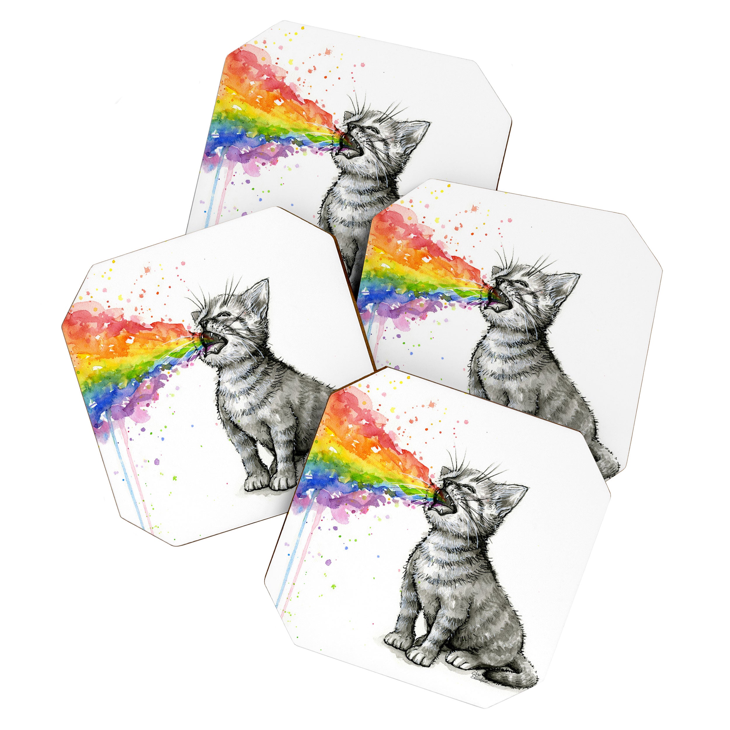 Kitten Puking Rainbow Coaster Gallery Image 1
