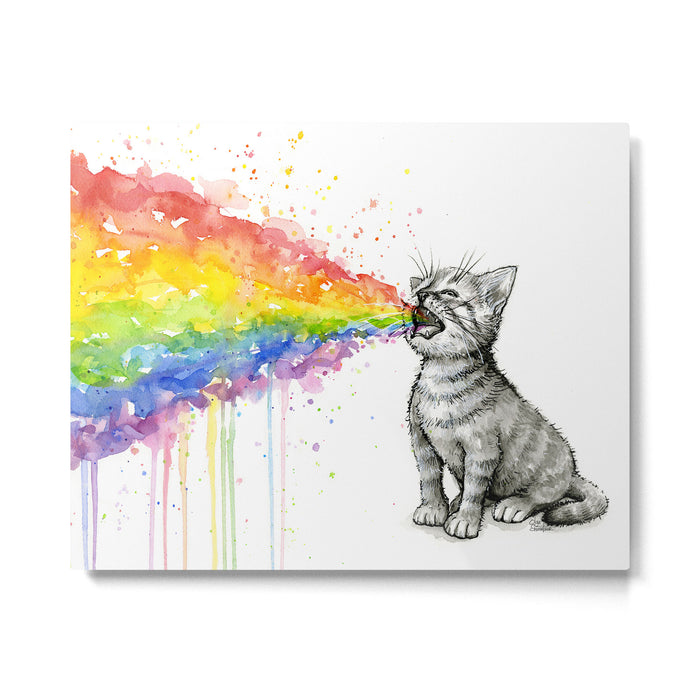 Kitten Puking Rainbow Metal Print Gallery Image 1