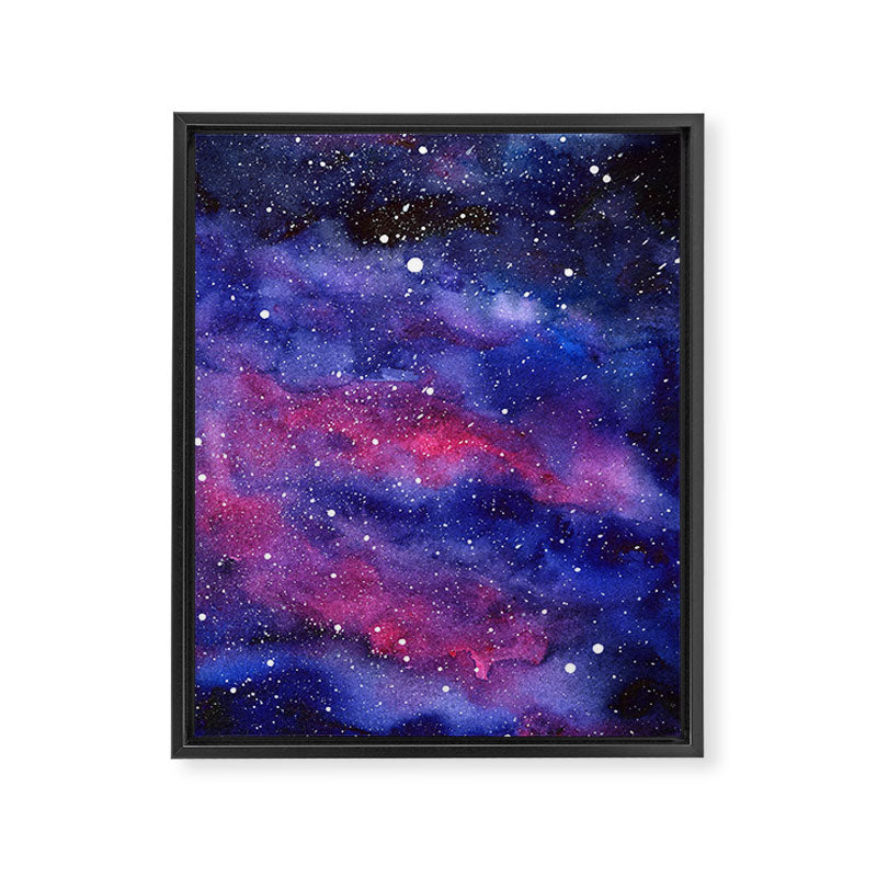 Nebula Galaxy Watercolor Space Sky Framed Canvas Print Gallery Image 8