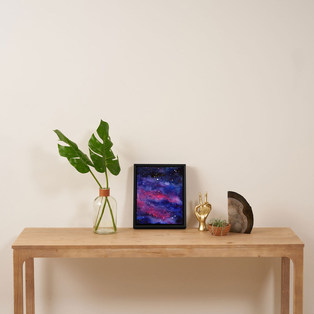 Nebula Galaxy Watercolor Space Sky Framed Canvas Print Gallery Image 4