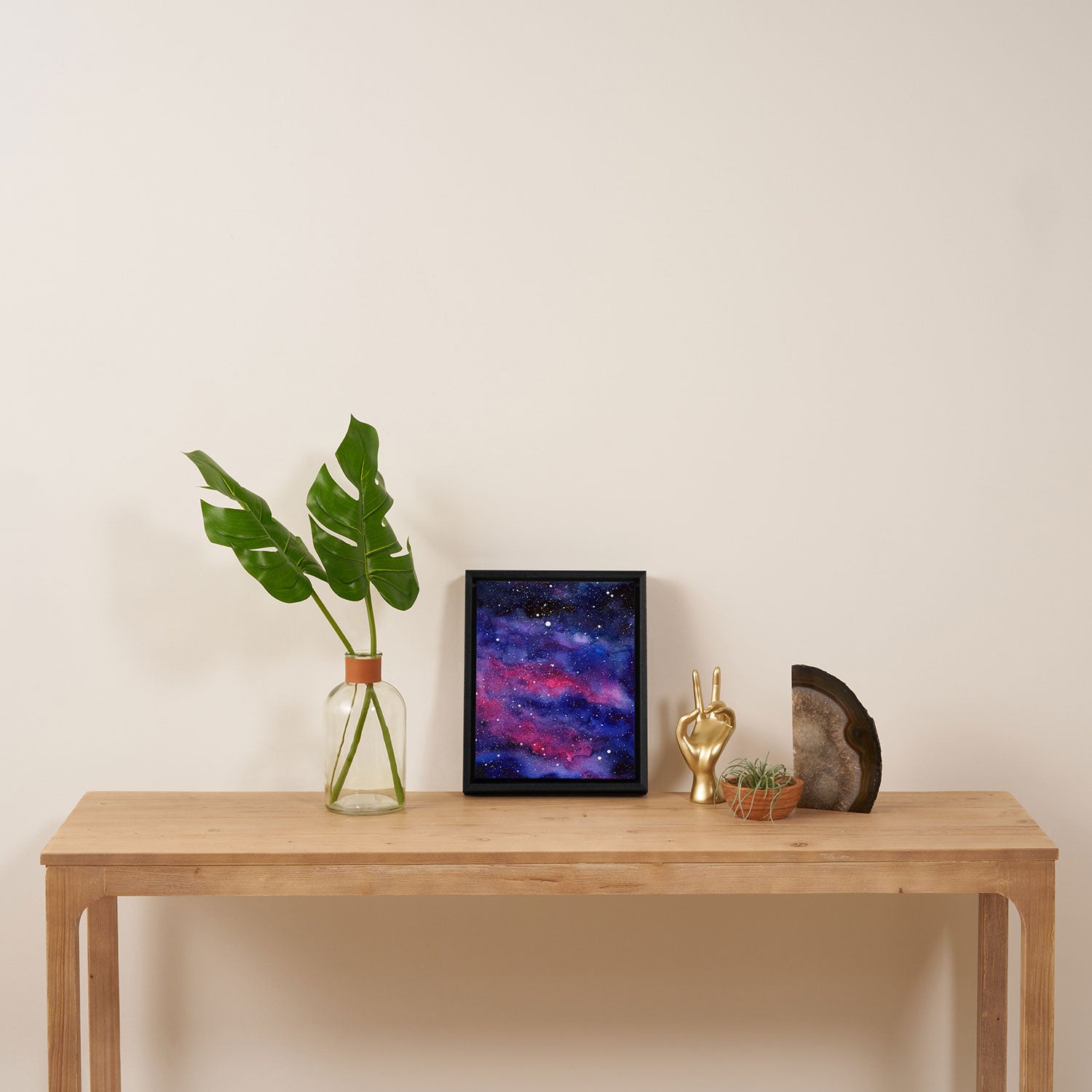 Nebula Galaxy Watercolor Space Sky Framed Canvas Print Gallery Image 4