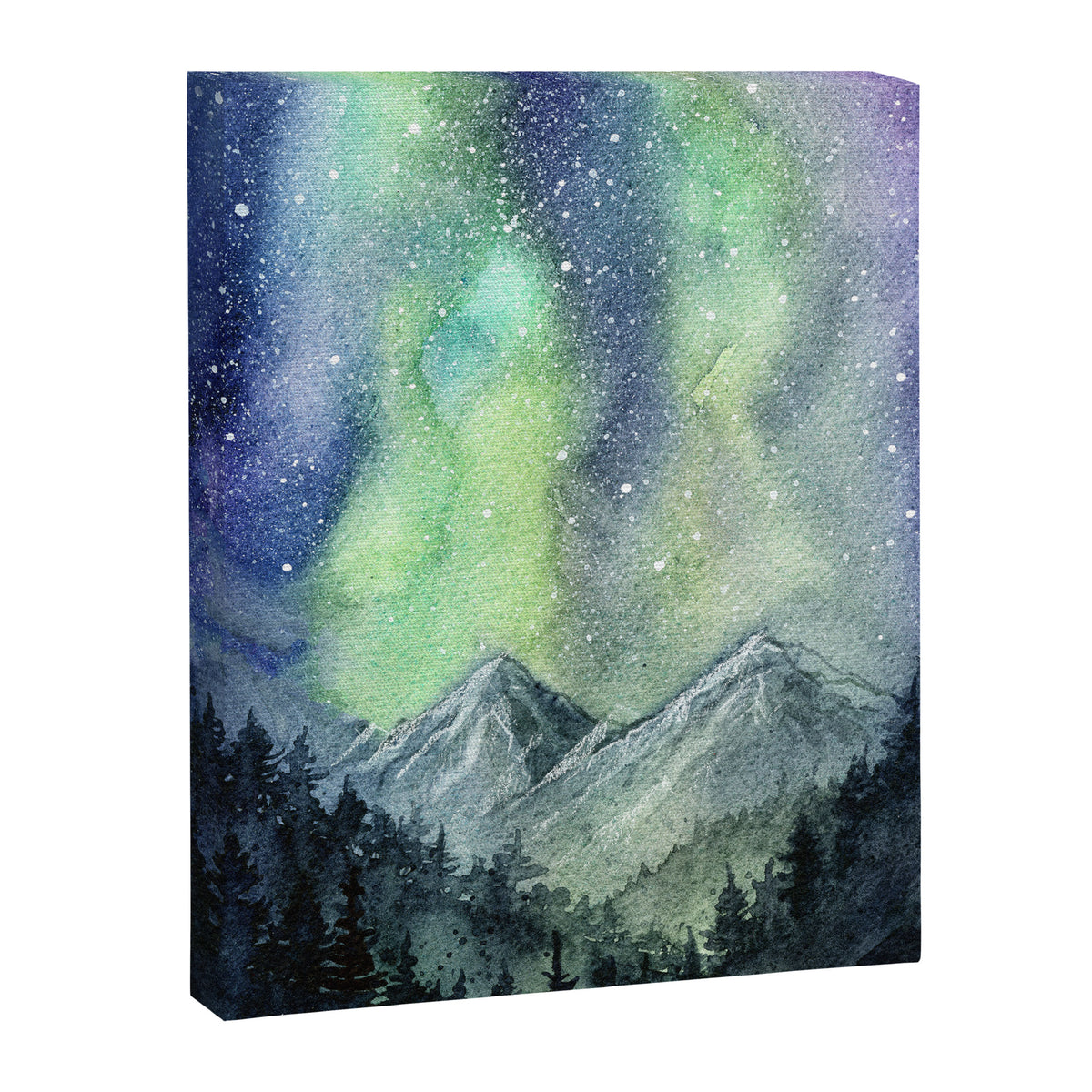 Northern Lights Magic Mountains Canvas Print Gallery Image 6