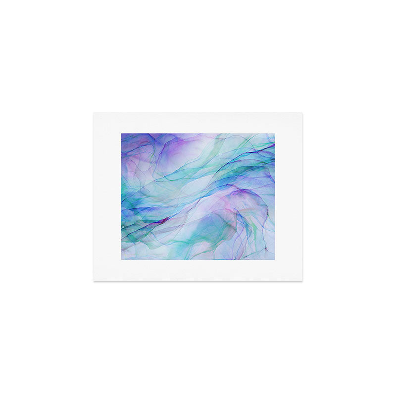 Pastel Violet Turquoise Abstract Ink Painting Art Print Gallery Image 1