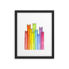 Rainbow of Cats Funny Whimsical Animals Framed Art Print Gallery Image 6