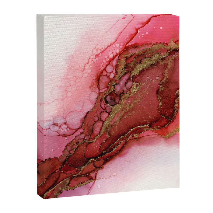 Red Dragon Scales Abstract Ink Painting Canvas Print Gallery Image 1