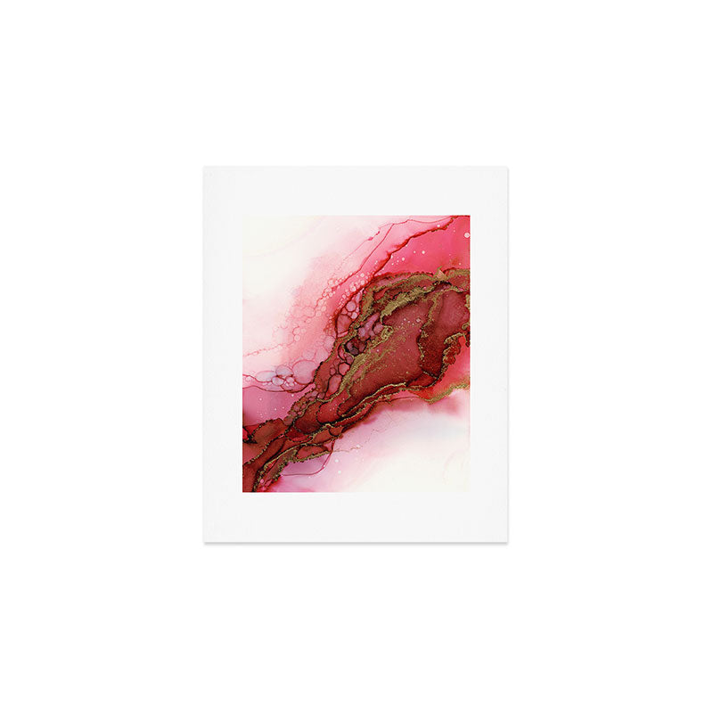Red Dragon Scales Abstract Ink Painting Art Print Gallery Image 1