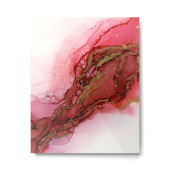 Red Dragon Scales Abstract Ink Painting Metal Print Gallery Image 1