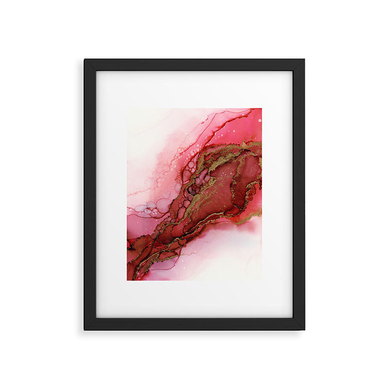 Red Dragon Scales Abstract Ink Painting Framed Art Print Gallery Image 5