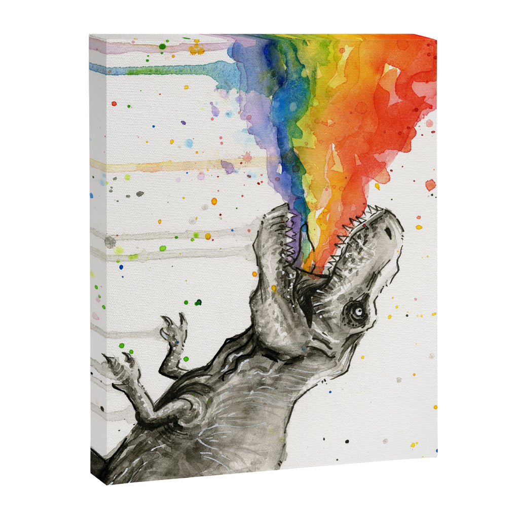 T-Rex Rainbow Puke Canvas Print Gallery Image 6