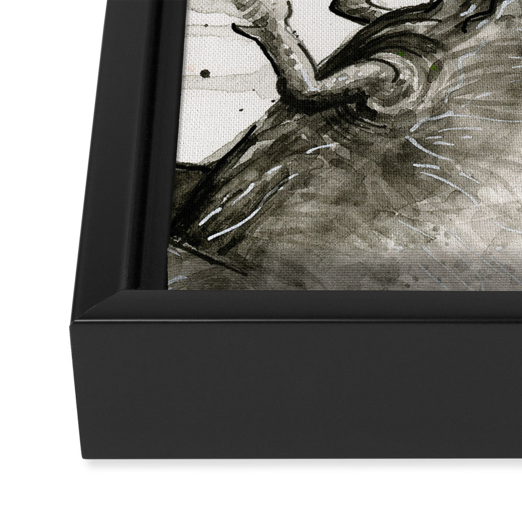 T-Rex Rainbow Puke Framed Canvas Print Gallery Image 3