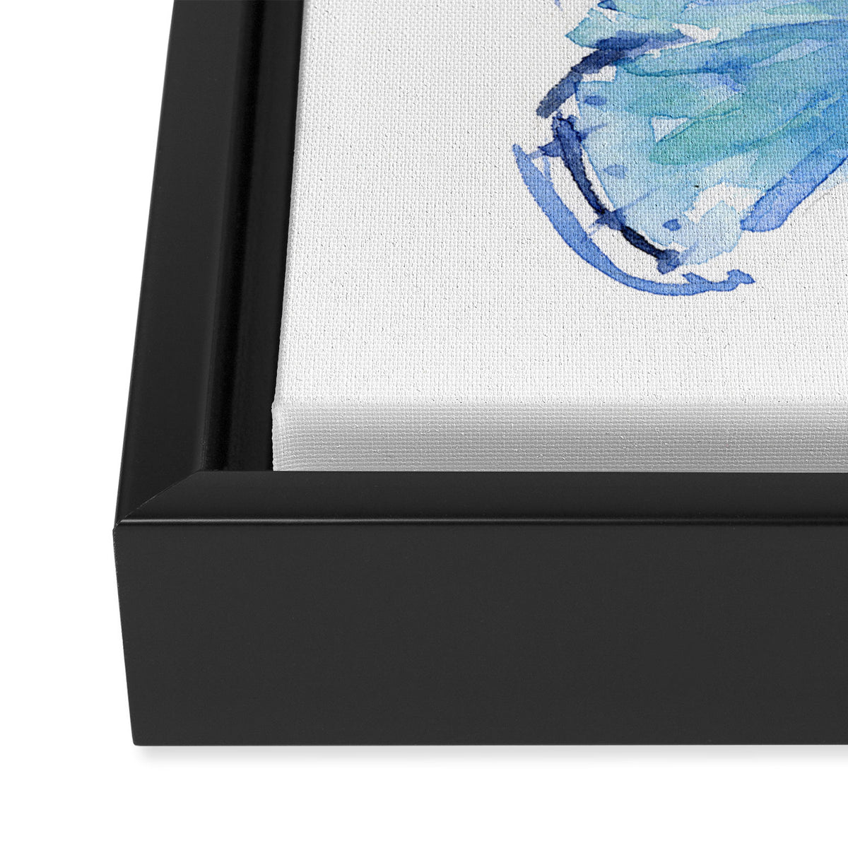 Two Blue Butterflies Watercolor Framed Canvas Print Gallery Image 3