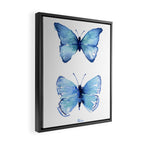 Two Blue Butterflies Watercolor Framed Canvas Print Gallery Image 2