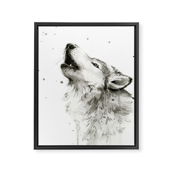 Wolf Howling Framed Canvas Print Gallery Image 1
