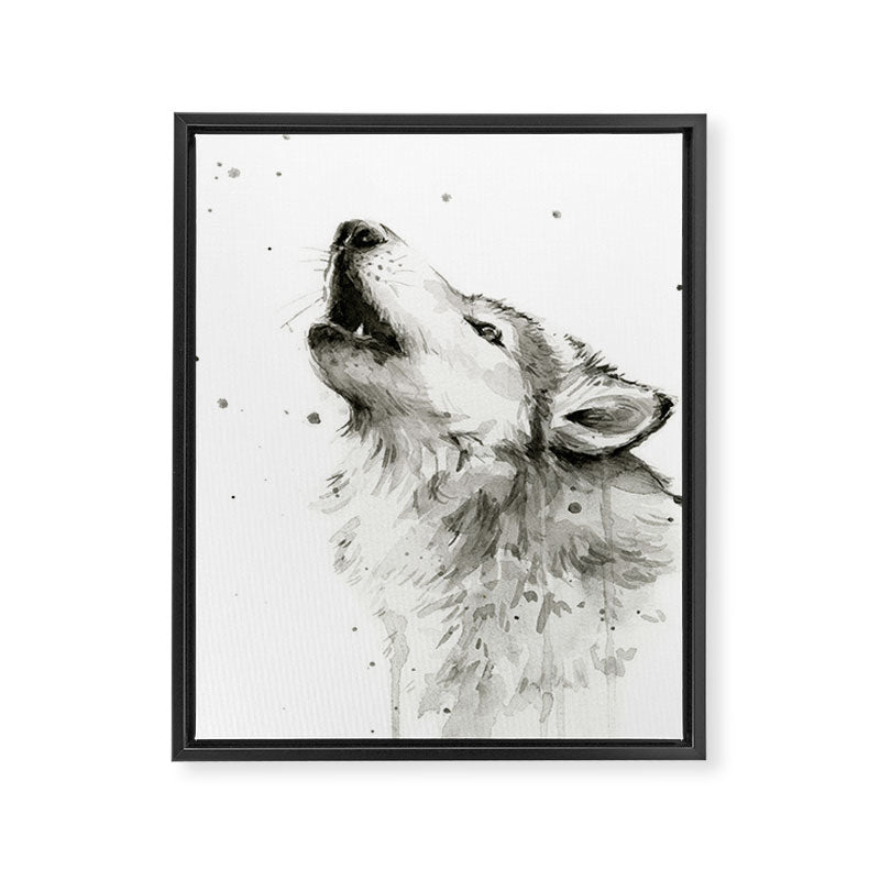 Wolf Howling Framed Canvas Print Gallery Image 6