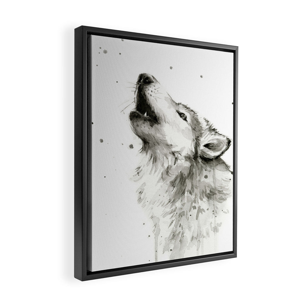 Wolf Howling Framed Canvas Print Gallery Image 2
