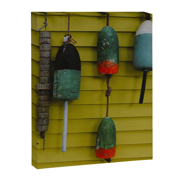 4 lobster buoys - nautical photograph ocean new england maine Canvas Print Gallery Image 1