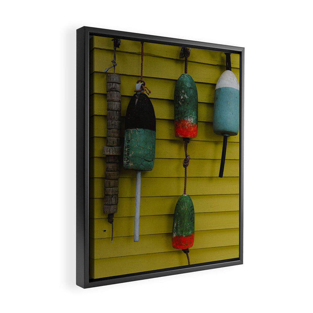 4 lobster buoys - nautical photograph ocean new england maine Framed Canvas Print Gallery Image 2