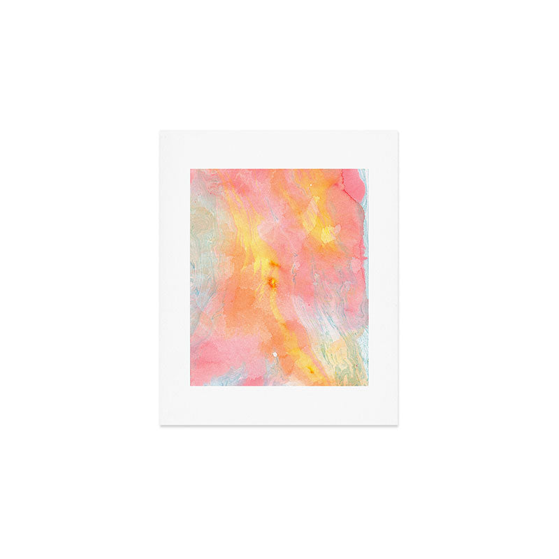 Abundance - abstract pink marbling painting Art Print Gallery Image 1
