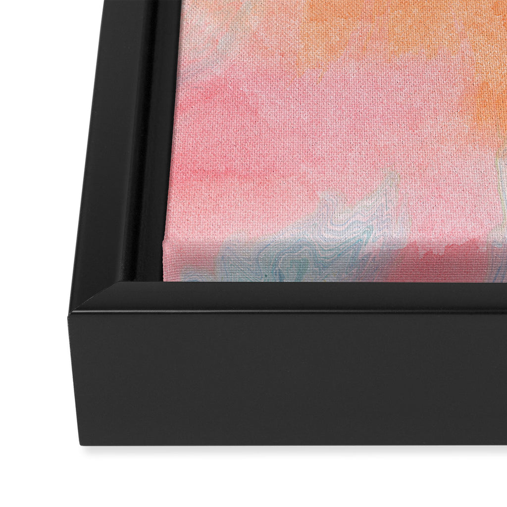 Abundance - abstract pink marbling painting Framed Canvas Print Gallery Image 3