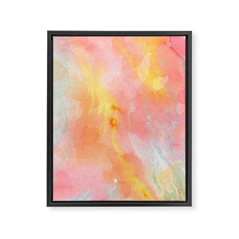 Abundance - abstract pink marbling painting Framed Canvas Print Gallery Image 6