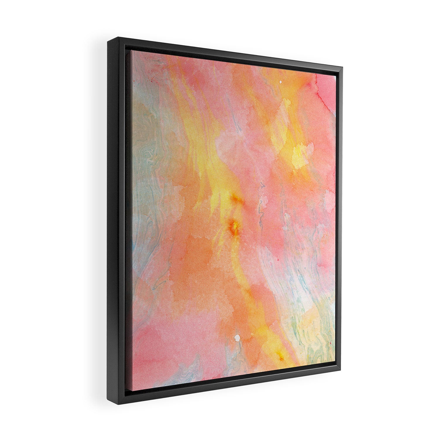 Abundance - abstract pink marbling painting Framed Canvas Print Gallery Image 2