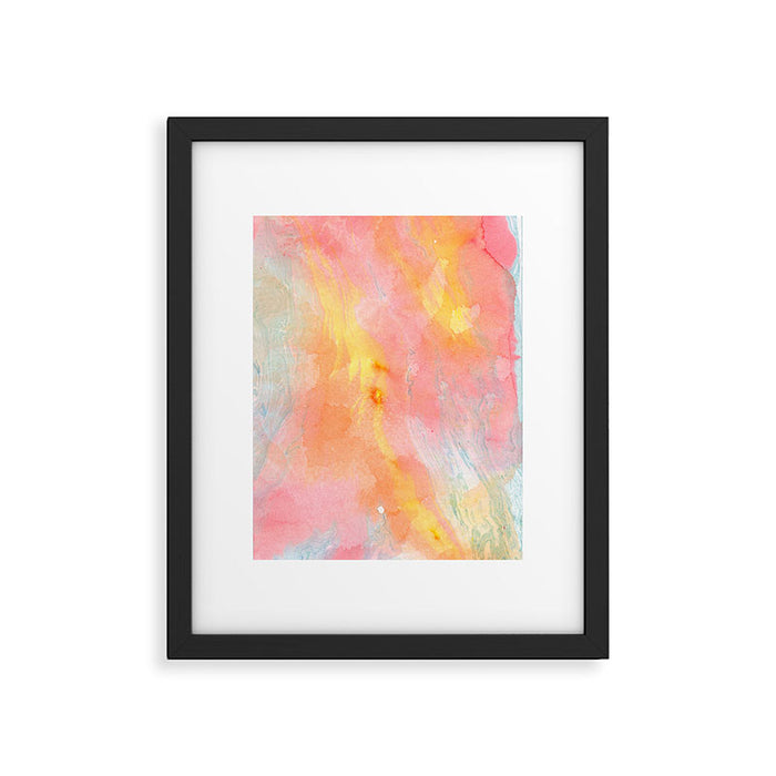 Abundance - abstract pink marbling painting Framed Art Print Gallery Image 1