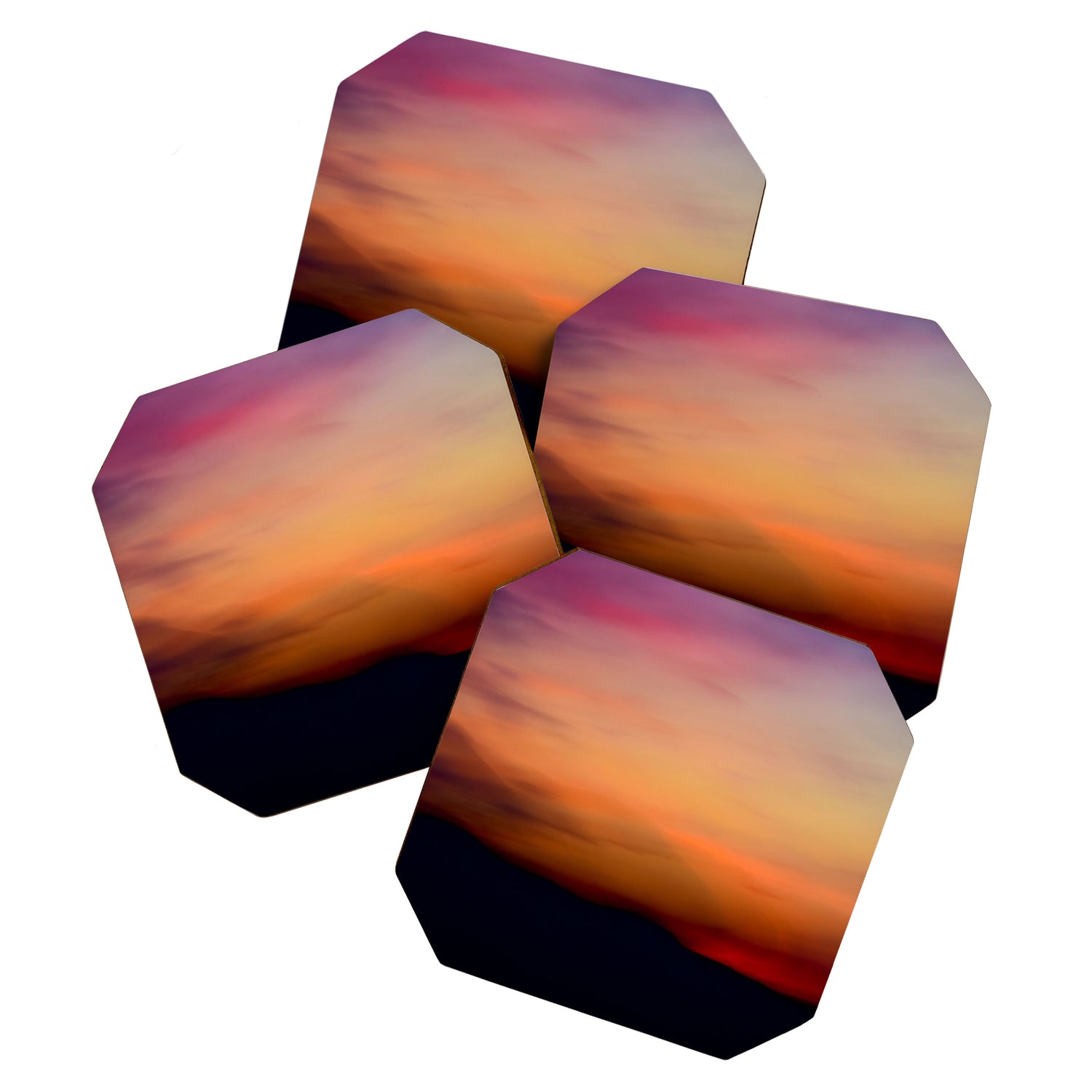 Afterglow II - abstract sunset nature Maine photography Coaster Gallery Image 1