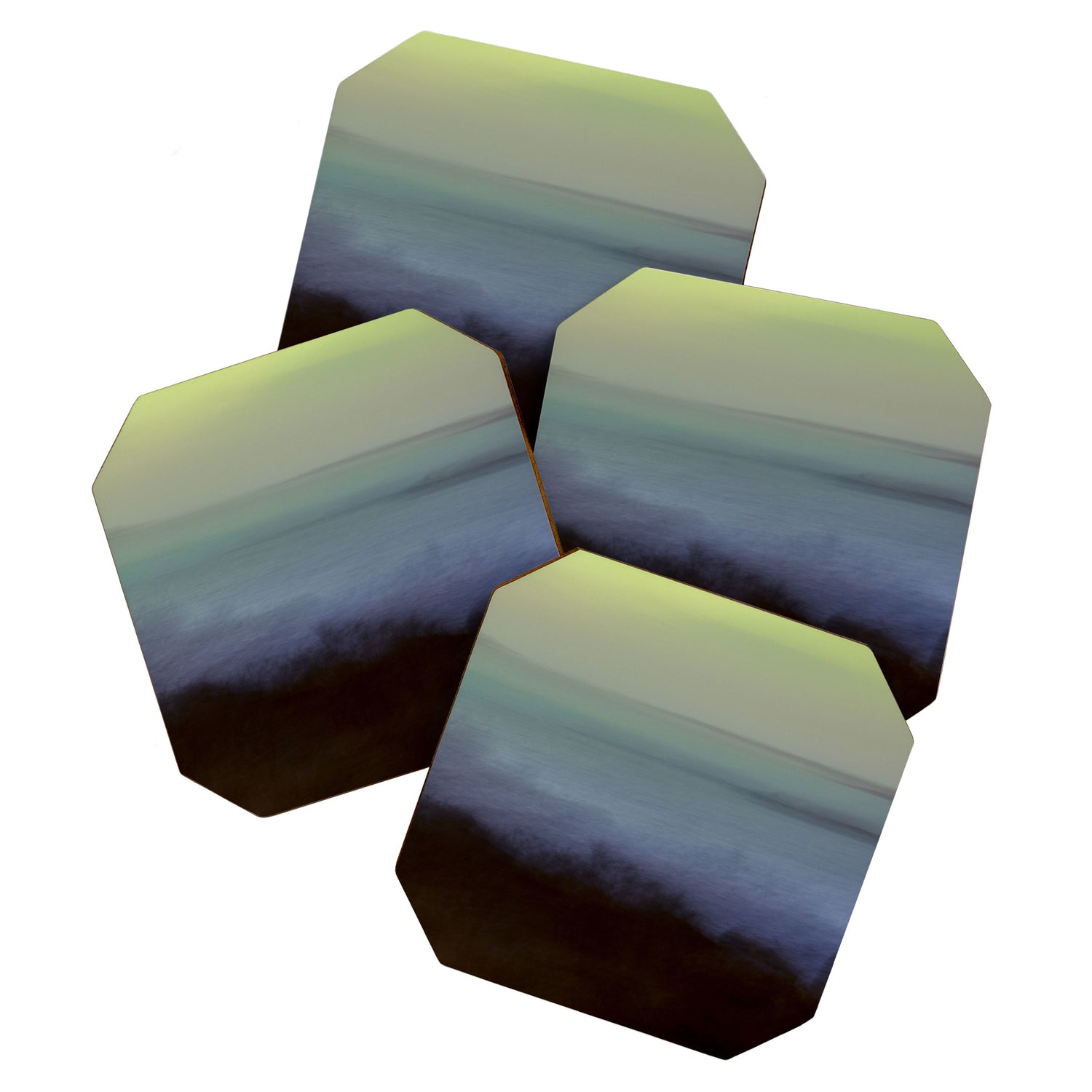 aurora borealis - abstract nature photograph square art Coaster Gallery Image 1