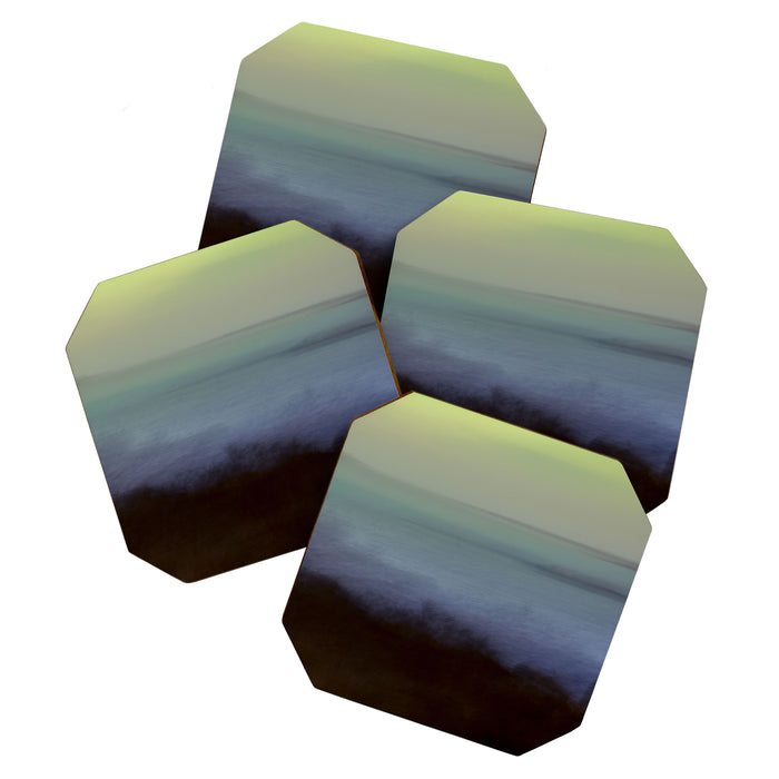 aurora borealis - abstract nature photograph square art Coaster Gallery Image 1