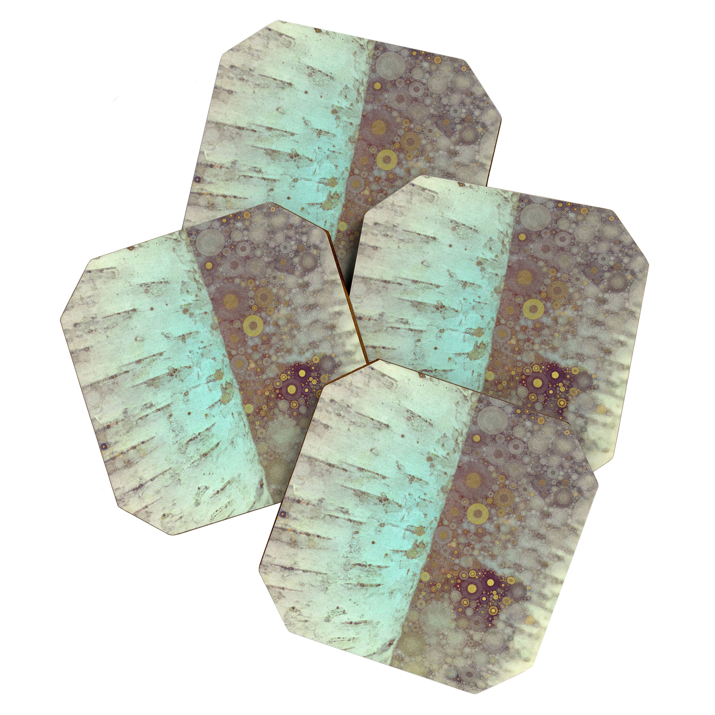 Autumn Birch Tree Abstract Coaster Gallery Image 1