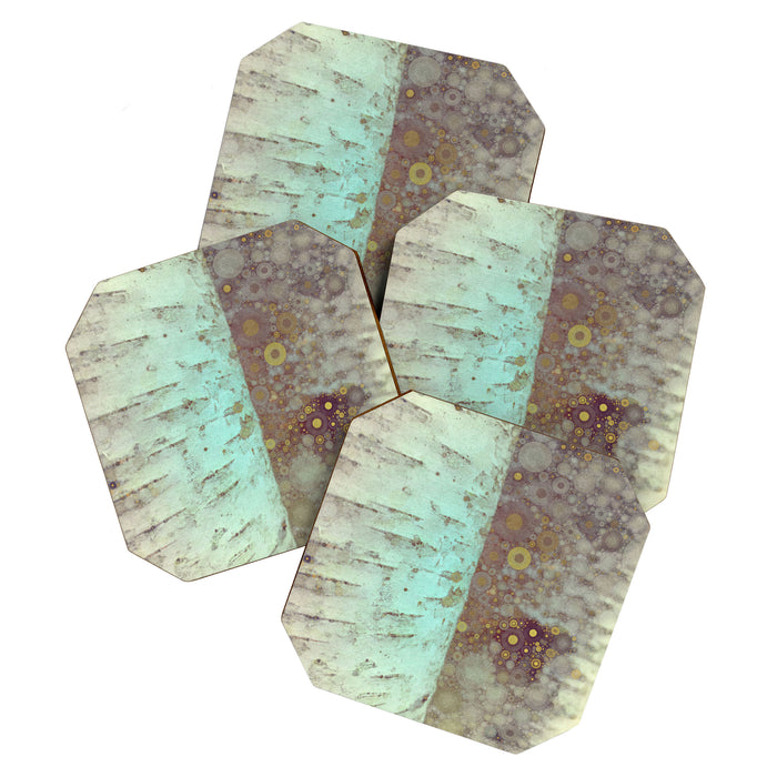 Autumn Birch Tree Abstract Coaster Gallery Image 1