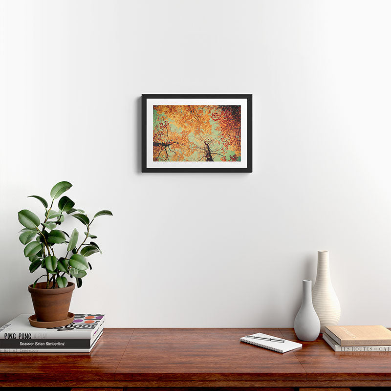 Autumn Inkblot - Yellow Framed Art Print Gallery Image 2