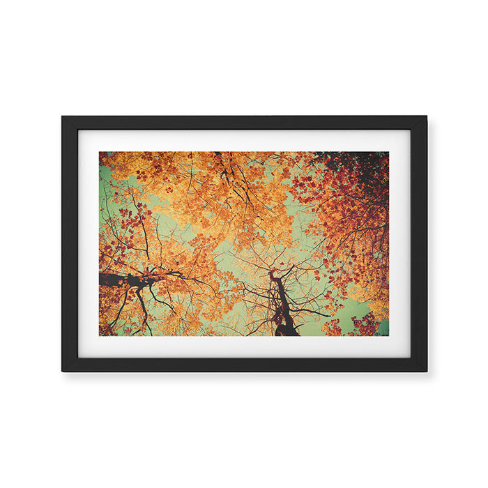 Autumn Inkblot - Yellow Framed Art Print Gallery Image 1