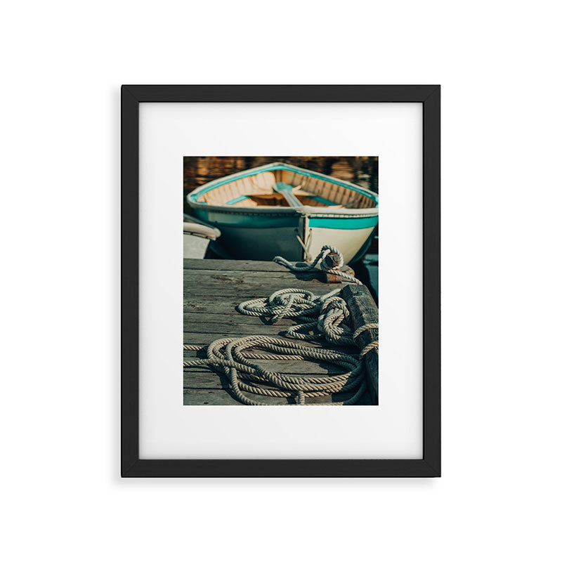 Autumn Travels in Maine, Camden Harbor Row Boat Framed Art Print Gallery Image 5
