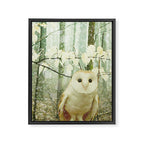 Barn Owl in Snowy Winter Woodland Framed Canvas Print Gallery Image 6