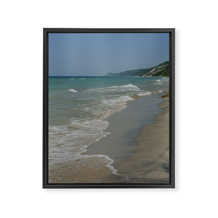 Beach Day - Lake Michigan nature travel photography Framed Canvas Print Gallery Image 1