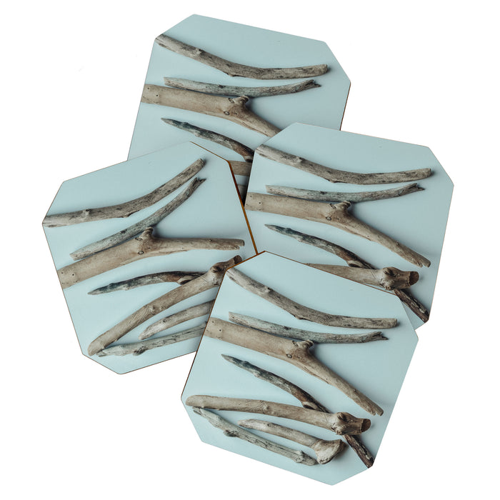 Beach Driftwood x Minimalist still life photograph Coaster Gallery Image 1